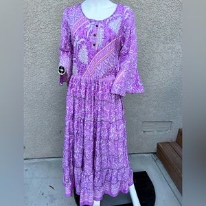 Silk Boho Style Dress sz OS